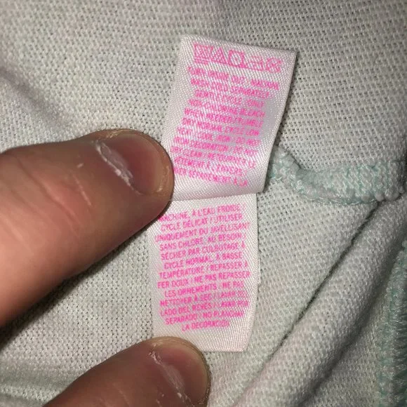 PINK Victorias Secret Womens S Mint Green Gray Zip Up Long Sleeve Hoodie READ - Picture 9 of 10